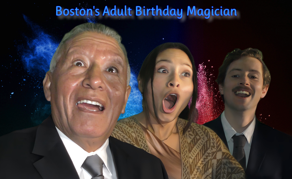 The Best in Magic Entertainment Shocked expressions of spectators reacting to Joe Ferrantis Birthday Card Trick