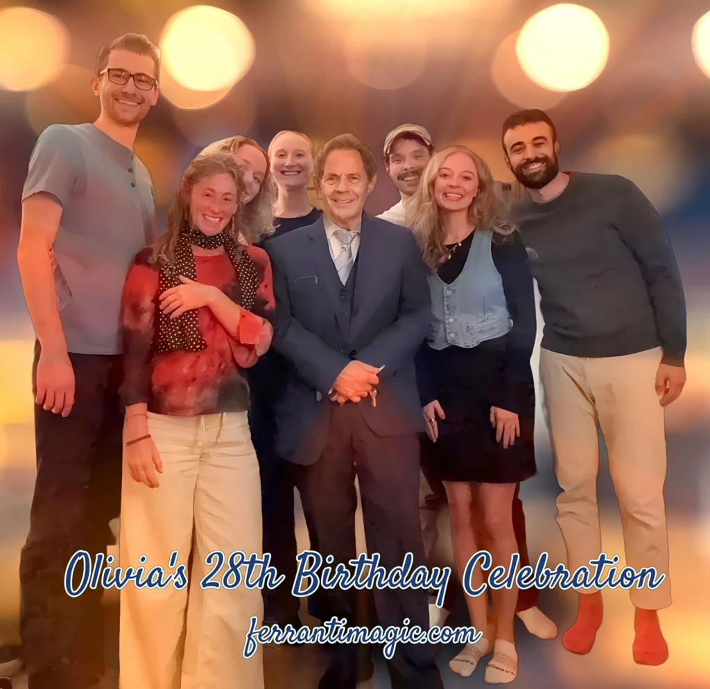 birthday magician massachusetts The Best in Magic Entertainment Joe Ferranti Massachusetts Adult Birthday Magician seen with birthday girl and her guests