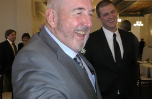 Guests enjoying themselves during a wedding cocktail hour.