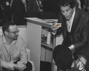 Joe Ferranti performs corporate strolling magic at the Sheraton in Boston, MA