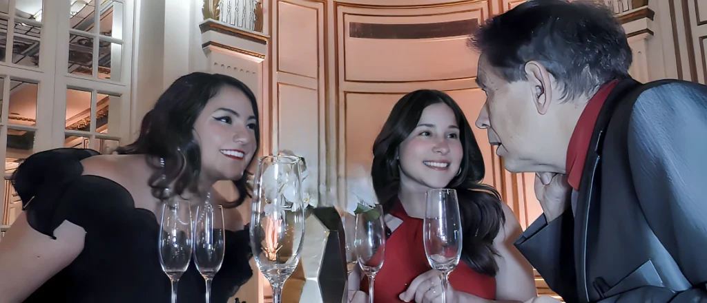 Close-up magician engaging wedding guests during a cocktail hour, creating an intimate and interactive moment.